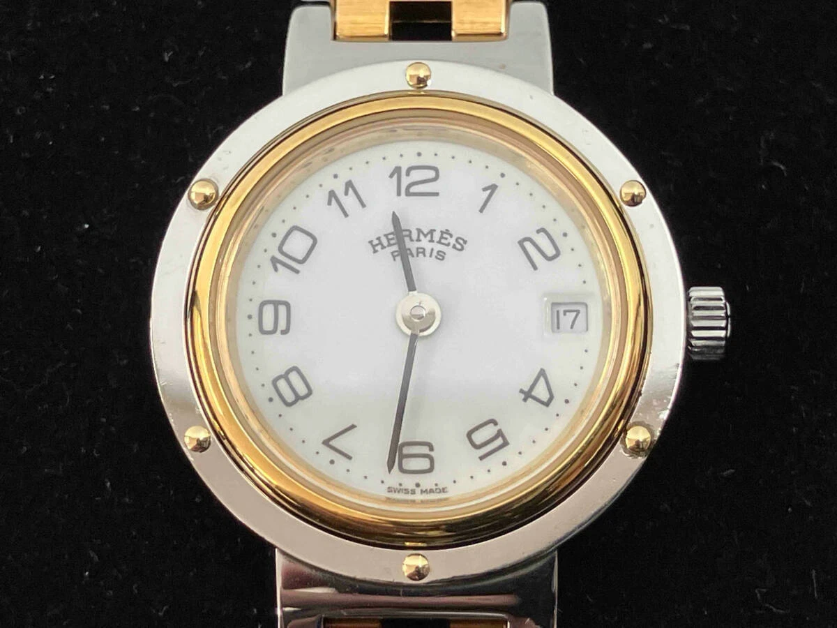 HERMÈS Orologio da polso HERMES Clipper al quarzo CL4.220 cintura 16 cm con scatola.