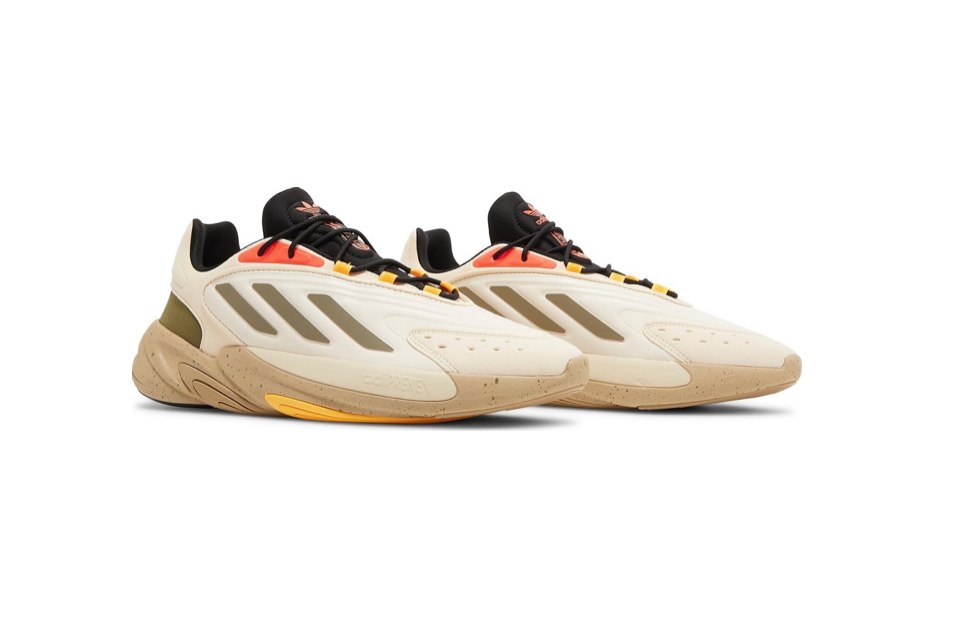NWB Adidas Ozelia Shoes Originals Sneakers, Wonder White/Tan Green ,H04255,  M10