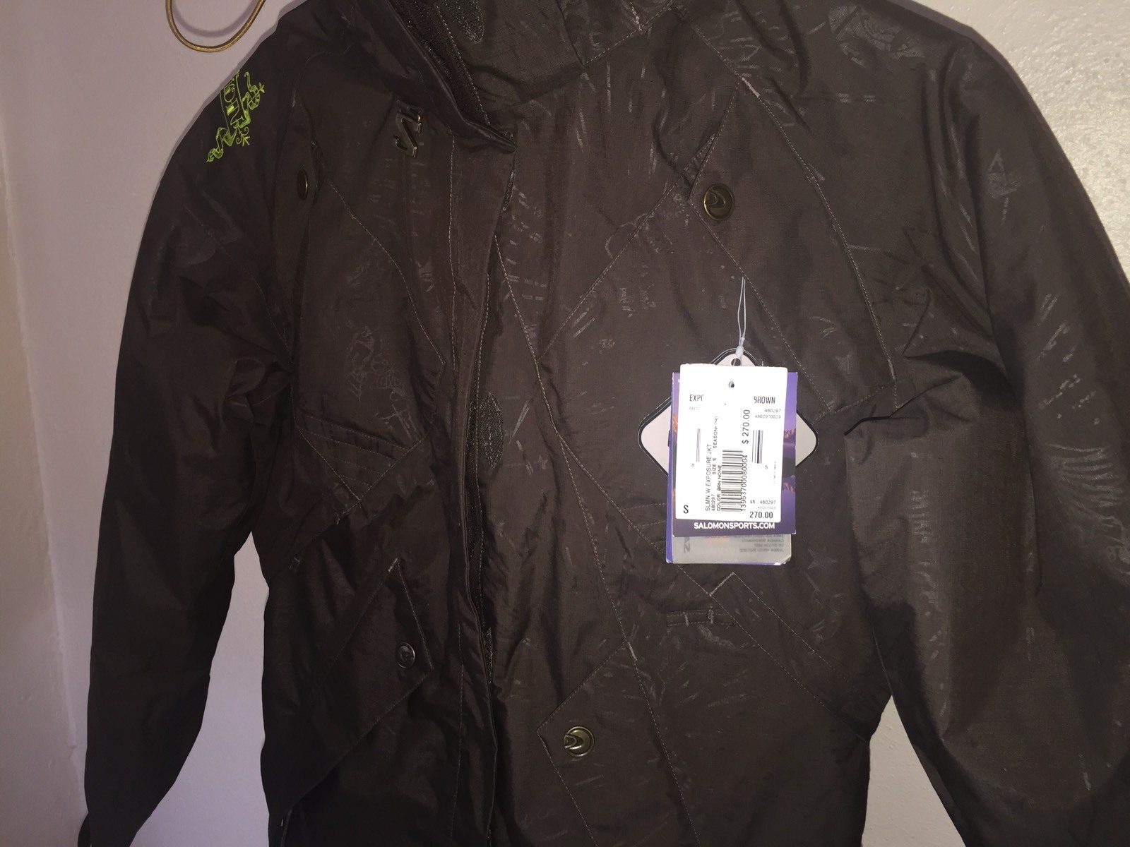 GIACCA SCI SNOWBOARD NUOVA CON ETICHETTE WMN'S SALOMON ESPOSIZIONE MARRONE ASSOLUTO TAGLIA SM RET $270