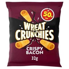 Wheat Crunchies Crispy Bacon Flavour  Tubes with a  Crunch Pack of 30 x 32gm