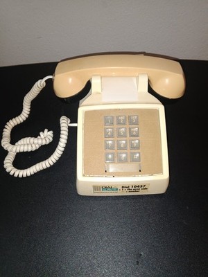 WESTERN ELECTRIC TOUCH-TONE BEIGE BELL SYSTEM  DESK PHONE