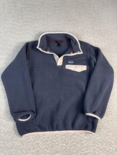 Patagonia Synchilla Fleece Pullover Kids Medium 10 Blue Synchilla Snap Collared