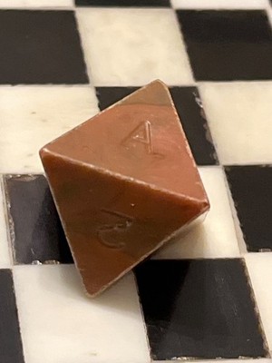 Vintage Armory 1st Generation d8 marbled brown green rpg ad&d dice 021326eCAZAB