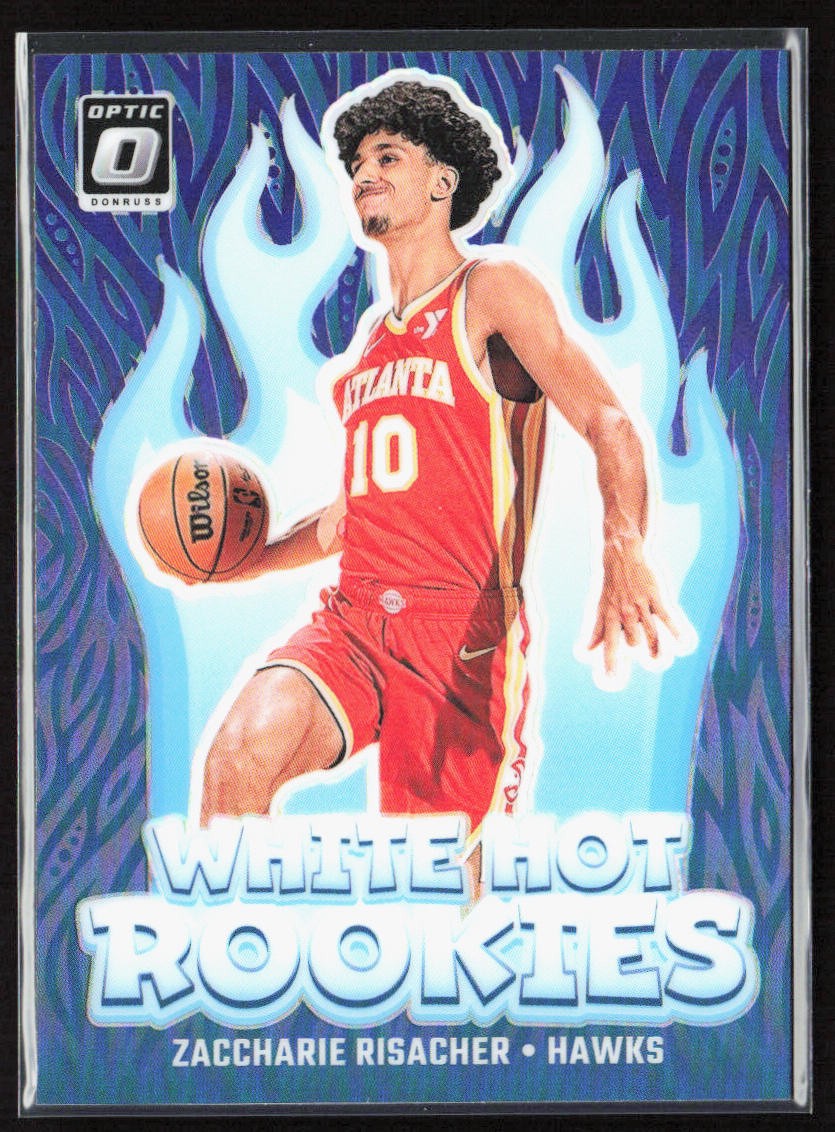 2024-25 Panini Donruss Optic Zaccharie Risacher White Hot Rookies Purple Prizm