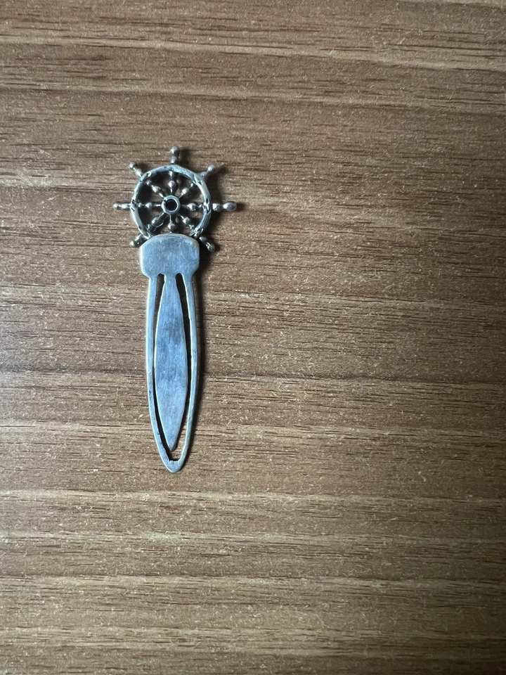 Segnalibro Vintage In Argento 800 Con Timone - Immagine 3 di 4