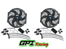 2x 12v 12 Slim Radiator Cooling Thermo Electric Fan Mounting Kit 2x 12v 12 Slim Radiator Cooling Thermo Electric Fan Mounting Kit