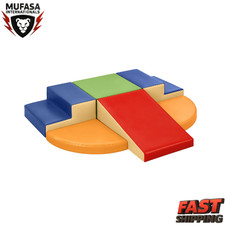 6PC PU Leather Toddler Climbing Blocks  Soft Foam  Gym Indoor Play Set