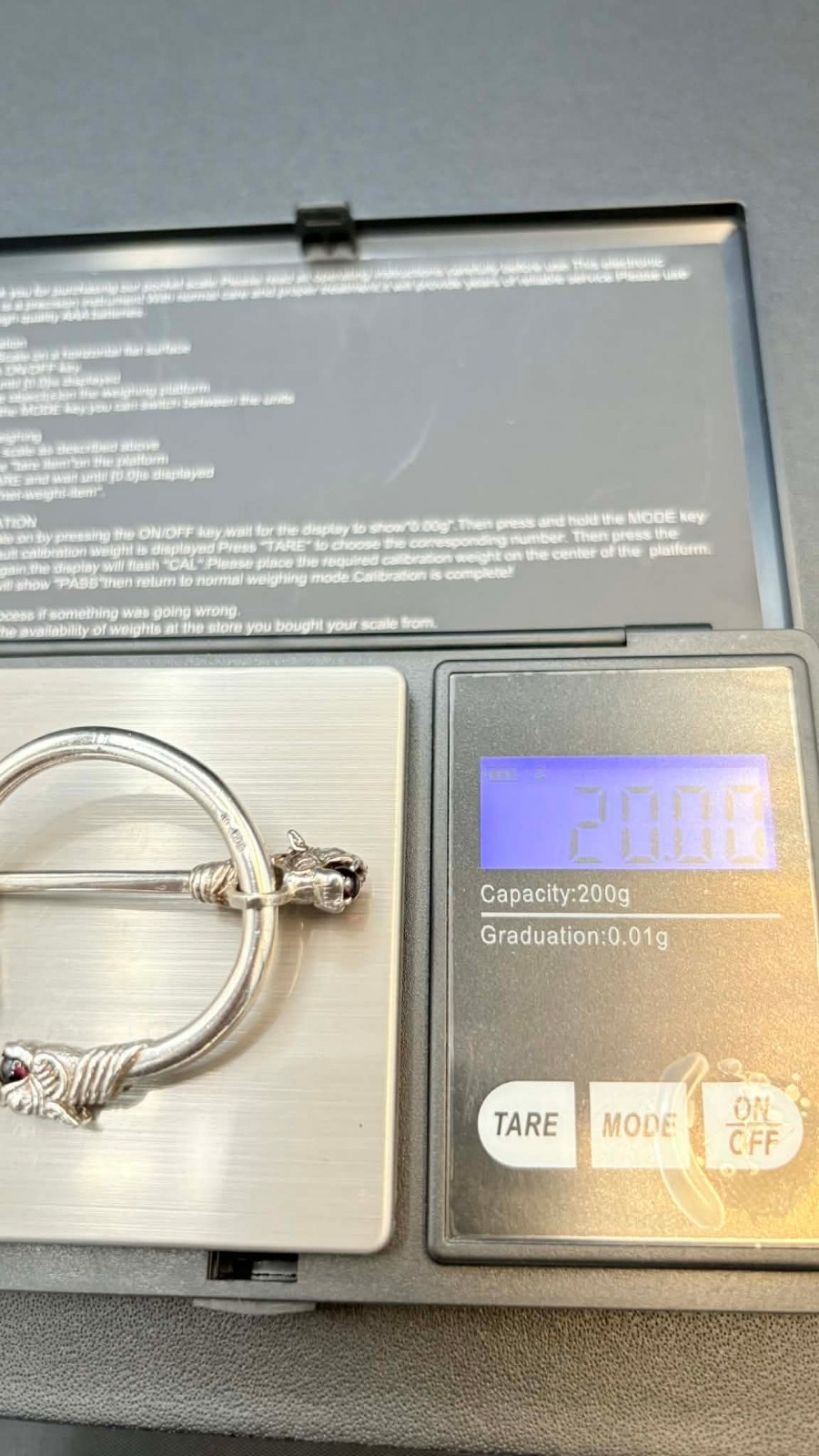 Solid Sterling Silver Lion Penannular Garnet Ston… - image 9