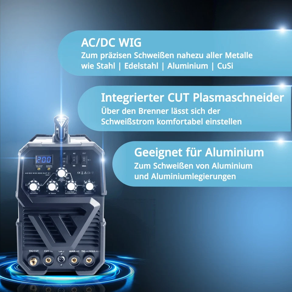 Poste à souder STAHLWERK AC/DC TIG 200 ST IGBT inverter à MMA & Plasma Decoupeur - Photo 3/4