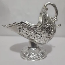 Vintage Leonard Silver Plated Ornate Sugar Bowl/Candy Dish Scuttle No Scoop