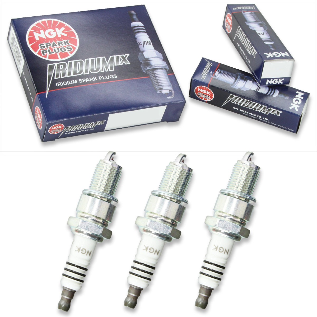 3 pcs NGK Iridium IX Spark Plugs for 1988-1992 Daihatsu Charade 1.0L L3 - co