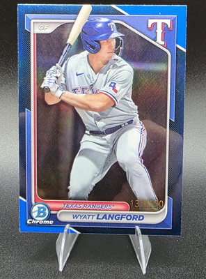 2024 Bowman Chrome Wyatt Langford Prospects True Blue /150 #BP-64