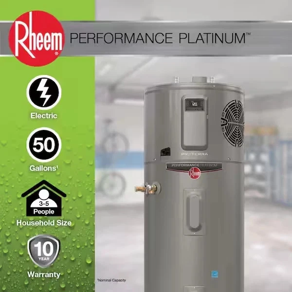 Rheem Performance Platinum 50 gal. Calentador de agua híbrido inteligente de alta eficiencia Foto 2 de 4