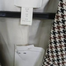 H M Houndstooth Check Jacket, EUR46, New with Tags