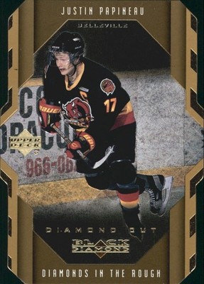 1999-00 Black Diamond Diamond Cut #117 Justin Papineau Card