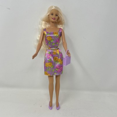 Summer Garden Barbie Doll Pink Floral Dress 2002 Mattel #C1804