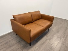 Moore Tan Aniline Leather 2 Seater Sofa – Premium