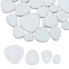 200g Pebble Ceramic Mosaic Tiles for Crafts Ceramic Tiles Pieces, Gray White