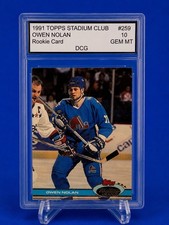 1991 Topps Stadium Club Owen Nolan  Rookie Card Quebec Nordiques DCG 10. rookie card picture