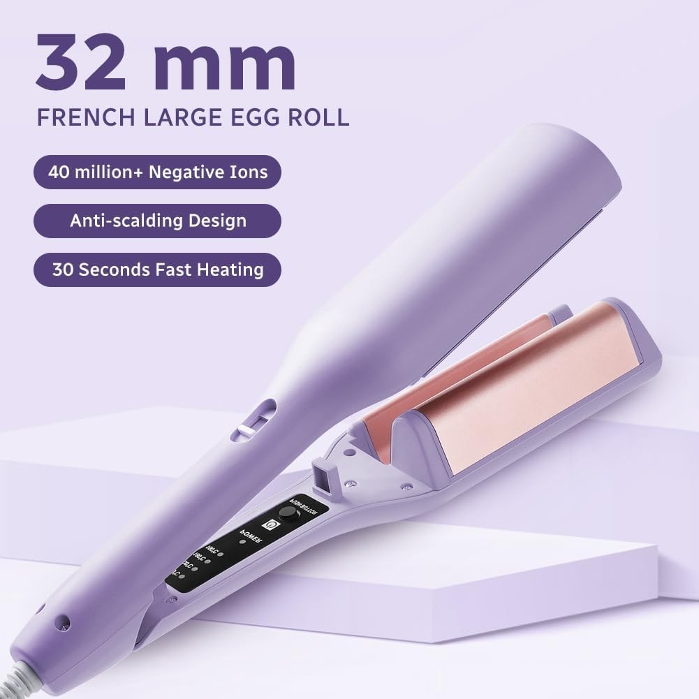 Romantic Egg Roll Curling Iron French Egg Roll Big Wave Curler Hair Styling UK