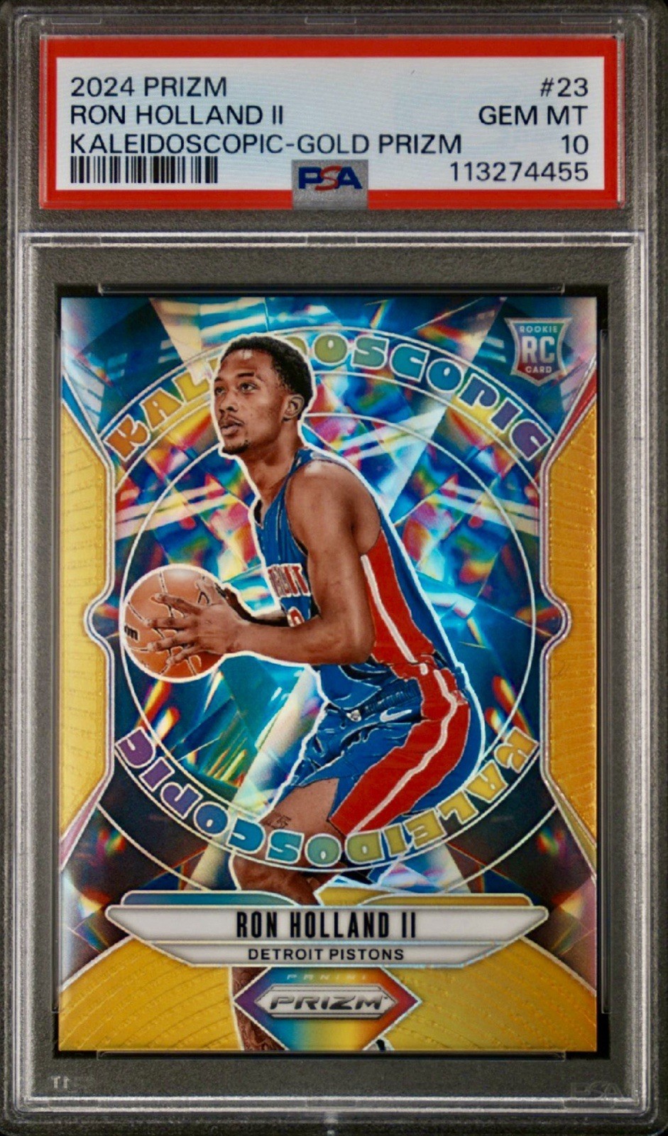 (PSA 10) GEM 2024-25 Panini Prizm Rookie GOLD Ron Holland ll KALEIDOSCOPIC 5/10 