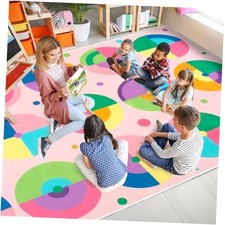 Classroom Rug 7.6x12 Ft Large Rug for Classroom Elementary, Seating D cor Play
