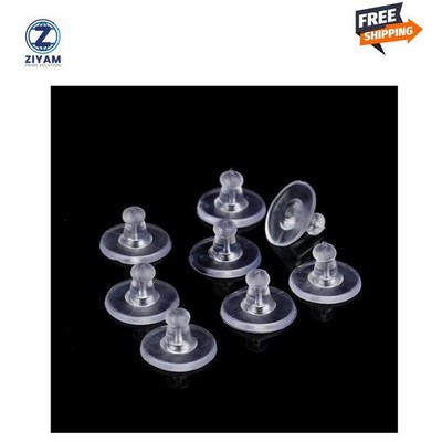 Rubber Earring Backs,100PCS Soft Clear Earring Backs Replacements for Droopy