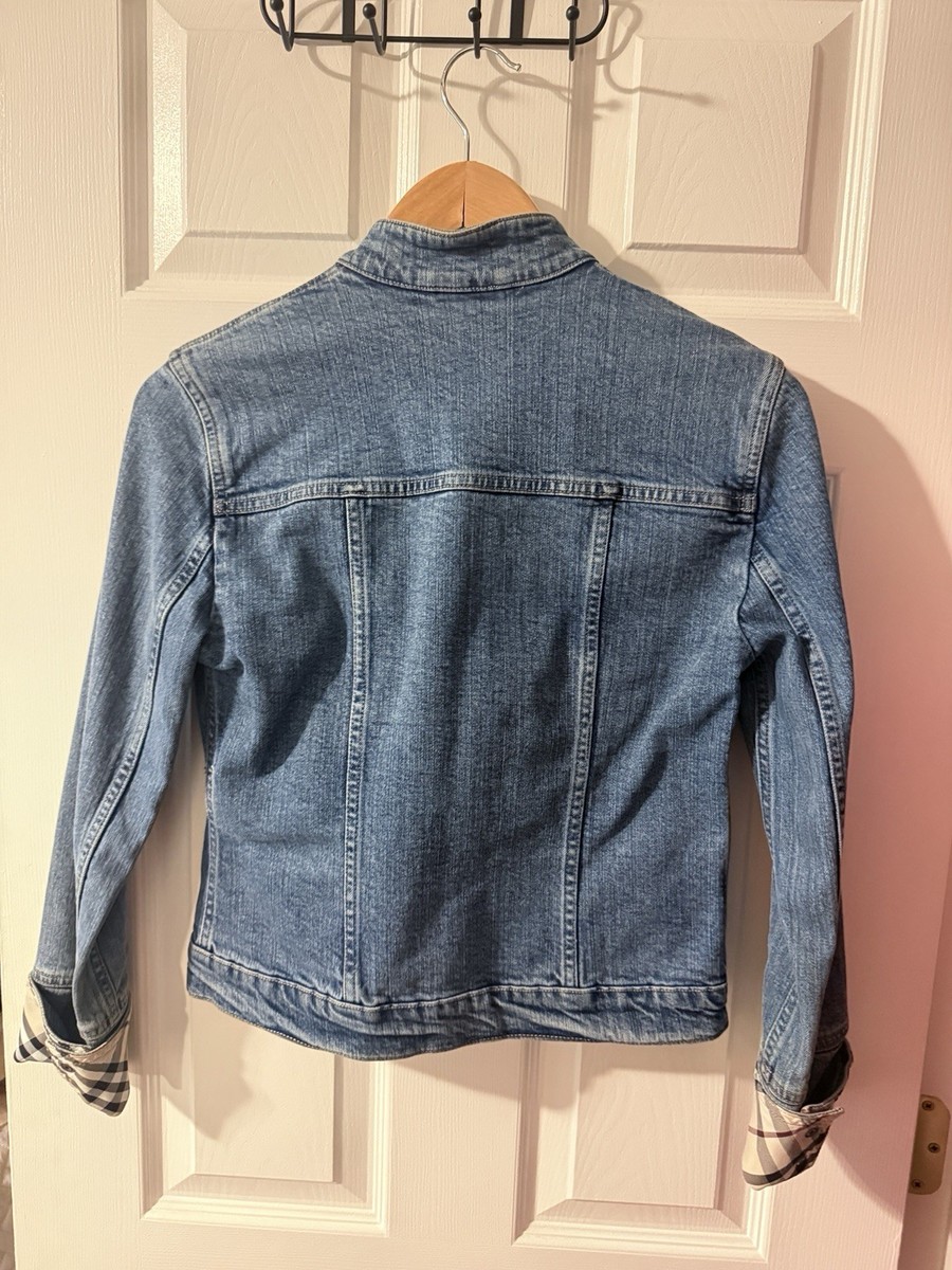 ジャケット・アウター Burberry London Nova Check Denim Jacket Vintage Burberry Denim Jacket Nova Check Cuffs Authentic Preowned