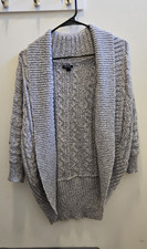 Apt 9 Shimmer Gray Metallic Cable Knit Cocoon...