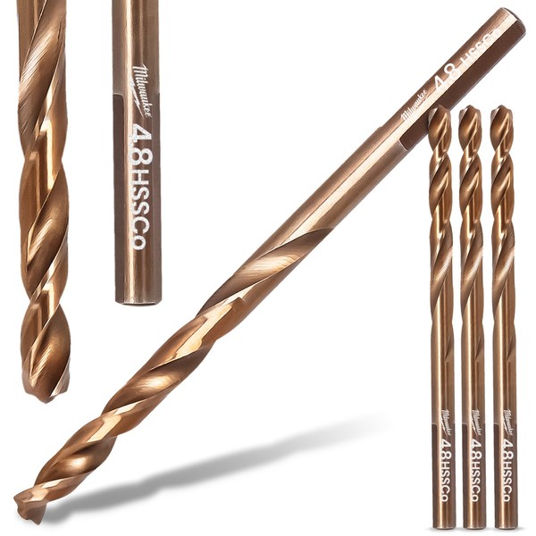 3X Metallbohrer Stahlboherer 4,8 Mm Edelstahlbohrer Spiralbohrer Hss Milwaukee-image