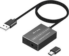 USB to Optical Spdif Toslink & 3.5Mm Audio Adapter Converter, Support USB-A & US