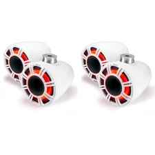 Kicker (2 Pair ) 47KMFC11W 11" White Horn-Loaded Tower Speakers with Flat-Mou...