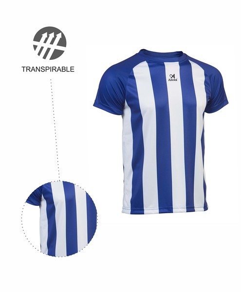 Sport-T-Shirt Asioka L 46/48 Royal/Weiß, Kurzarm, Fitness-Shirt-image