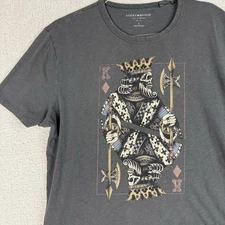 Lucky Brand Shirt Men's L Large Skeleton King Of Diamonds Graphic Tee