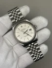 Rolex Datejust 36mm Silver Linen Dial White Gold Fluted Steel Jubilee 16014