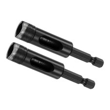 Diamond Core Drill Bit 14mm Dia 1/4 Inch Hex Shank Dry/Wet Hole Saws Black 2Pcs