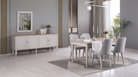 EsszimmermöBel Essgruppe Esszimmer Esstisch StüHle Holz Grau Set 9Tlg