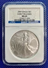 2007 ~ Silver Eagle S$1 ~ NGC MS69 ~ EARLY RELEASES ~ #1558677-008