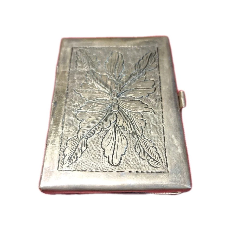 古董手工制作镀银身份证,信用卡夹/描绘战斗起重机 — 第 3/4 张图片