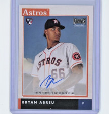 2020 Topps Archives Snapshots ON-CARD AUTO RC Rookie Bryan Abreu #AS-BA Astros. rookie card picture