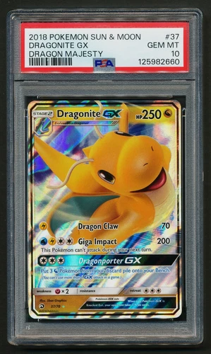 Dragonite GX 37/70 Holo Rare Pokémon 2018 Dragon Majesty PSA 10 MINT