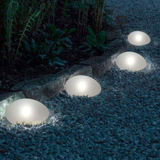 Image of Solar Powered 4 LED Pebbles Lights Decorative Landscape Pathway Light for Garden