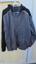 Mack Russo Gray and Black Wind Breaker jacket Sz L with Tag Hooded