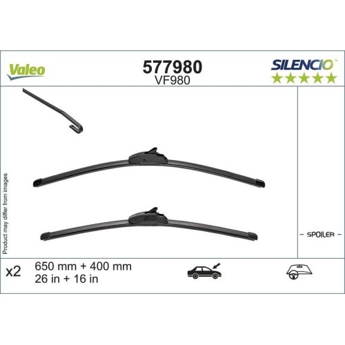 Valeo Silencio 577874 Flat Blade Set ruitenwissers voorzijde