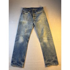 Vintage Levis 501 Mens Light Wash Button Fly Straight Leg Jeans 33x32 USA 552