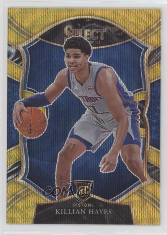 2020-21 Panini Select Concourse Gold Wave Prizm Killian Hayes #67 Rookie RC 14sx