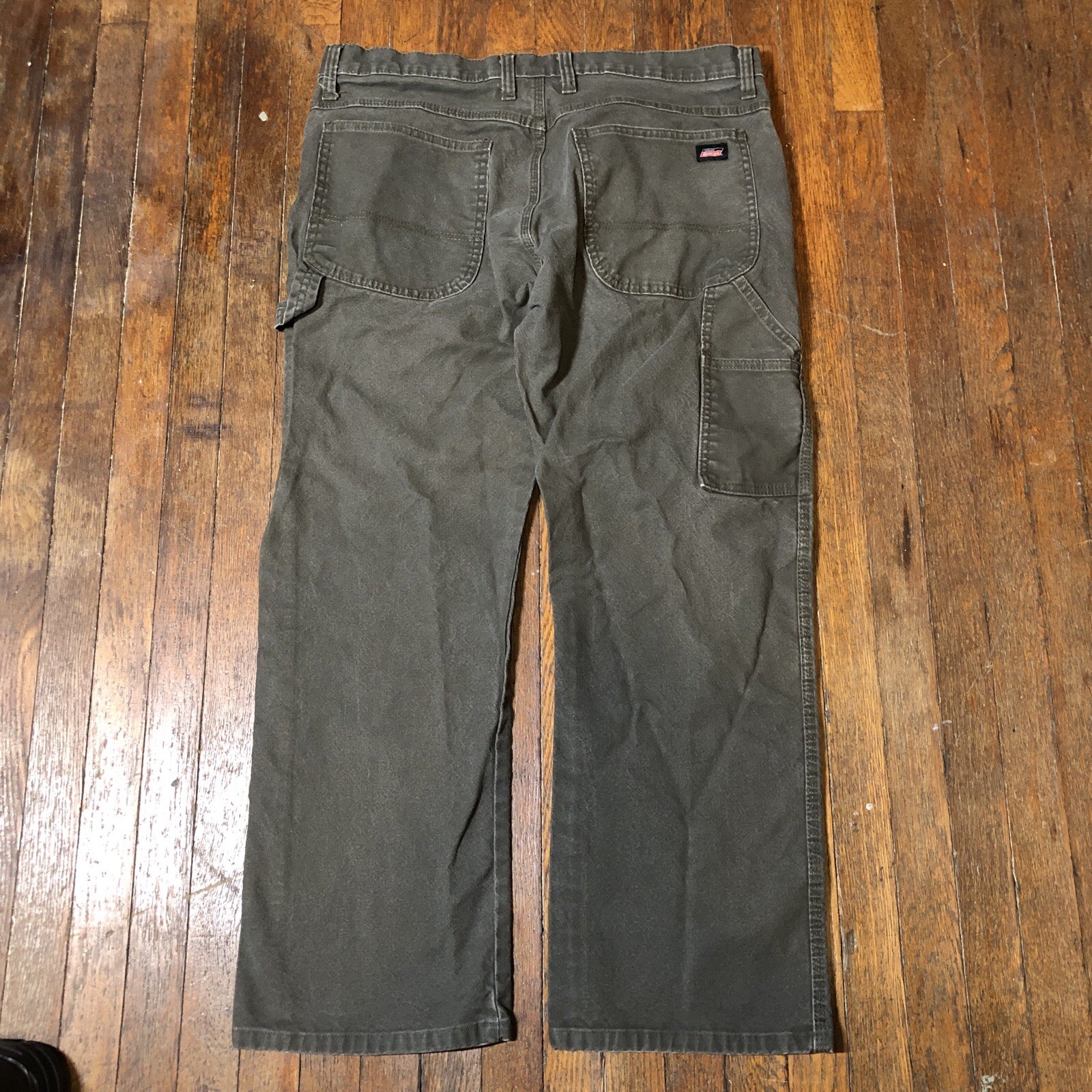 Dickies Green Canvas Carpenter Pants Men's 36x30 Baggy Utility