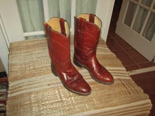 JUSTIN Vintage L3510 Redwood Brown Leather Cowboy Cowgirl Roper Boots Womens 5 B