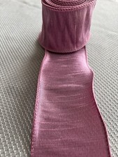 5 Yards Rosy Mauve Satin Finish Wired Edge Ribbon - 2.5"