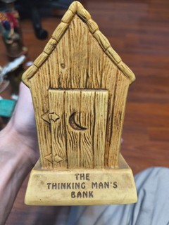 Vintage Bank Outhouse “The Thinking Man’s Bank “ Ceramic Original 1965.